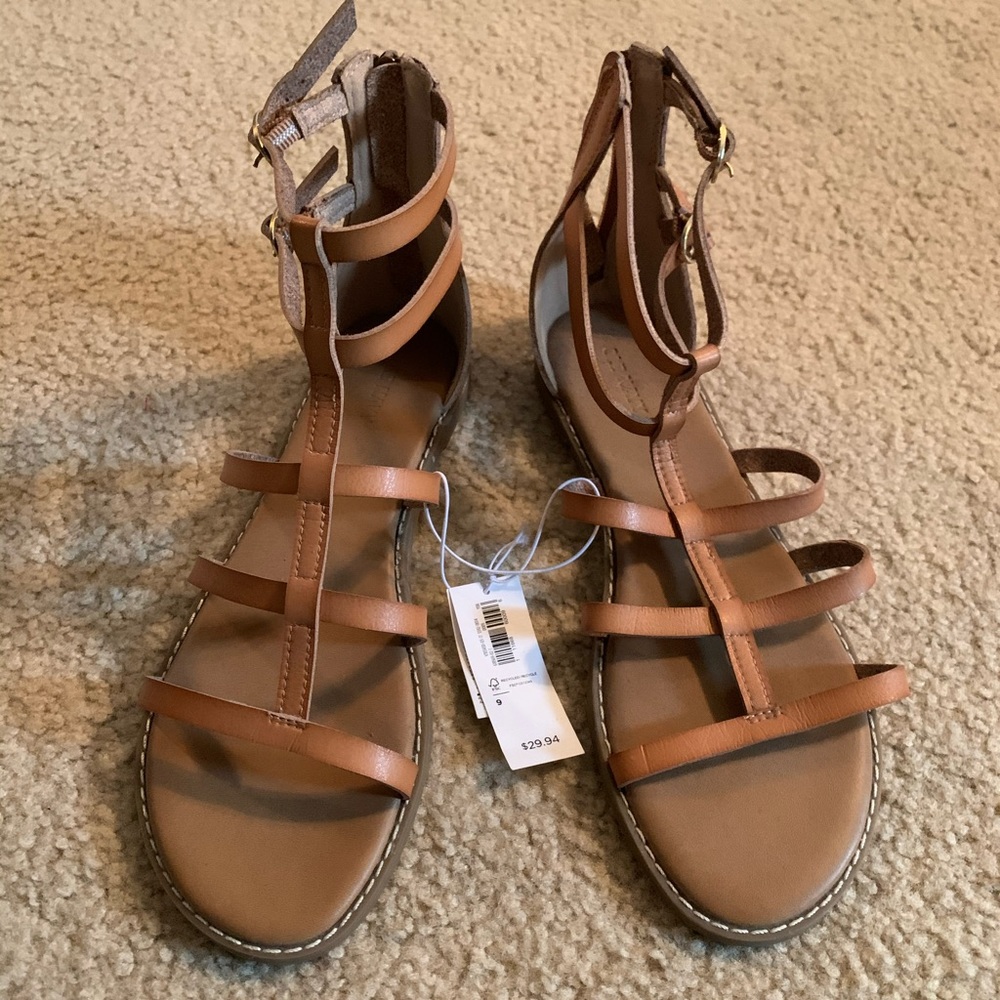 Tan gladiator sandals